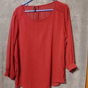 Maurices Red sheer shirt